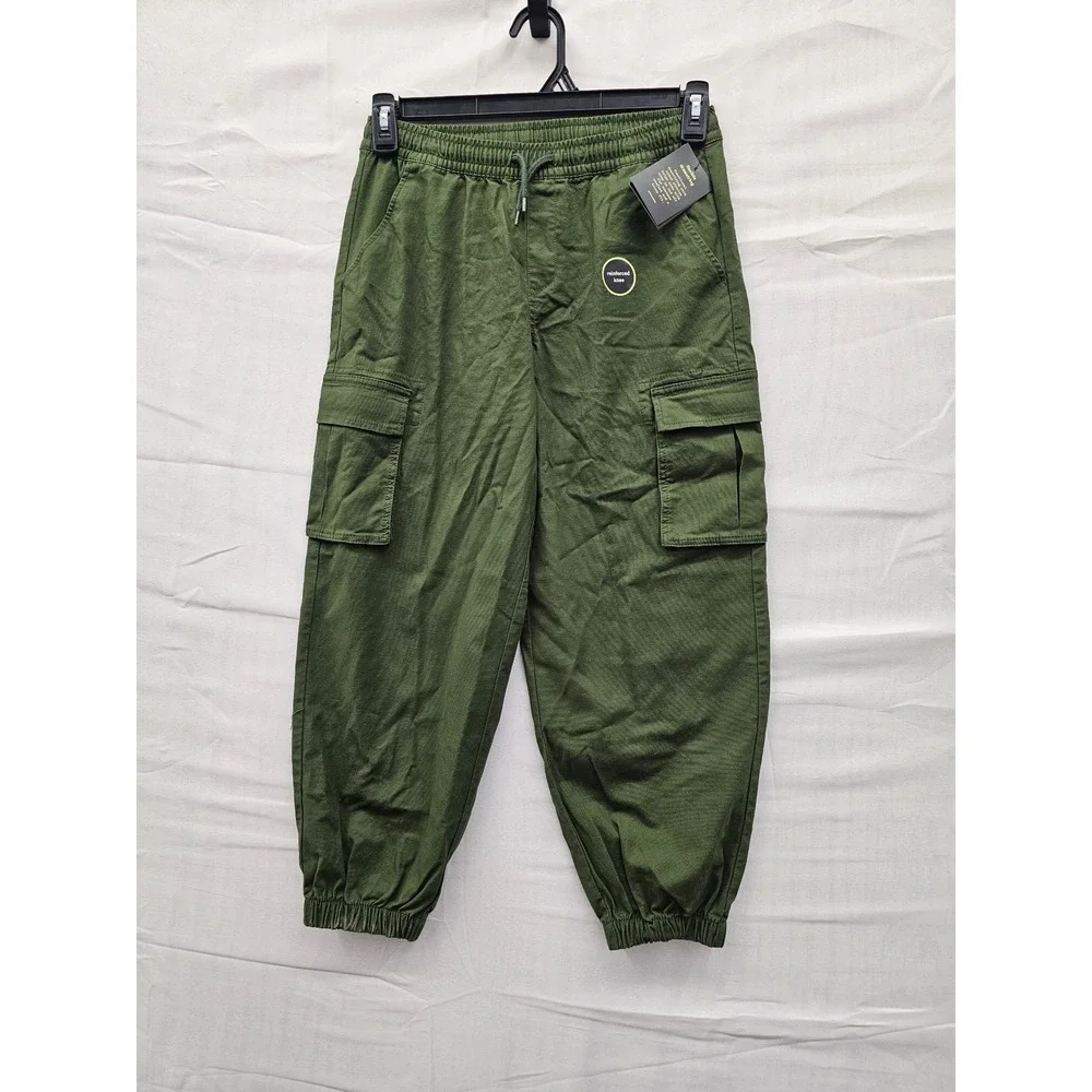 Art Class Boys Green Cargo Jogger Pants Reinforced Knee Size 12 NWT 332060035